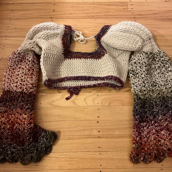 Hand Knit One of a Kind Bolero Cropped Sweater - Picture 5 of 5